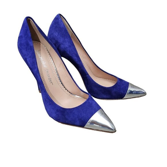 JEAN-MICHEL Eris CAZABAT Suede Metallic Pointed-Toe Pumps - Picture 3 of 12
